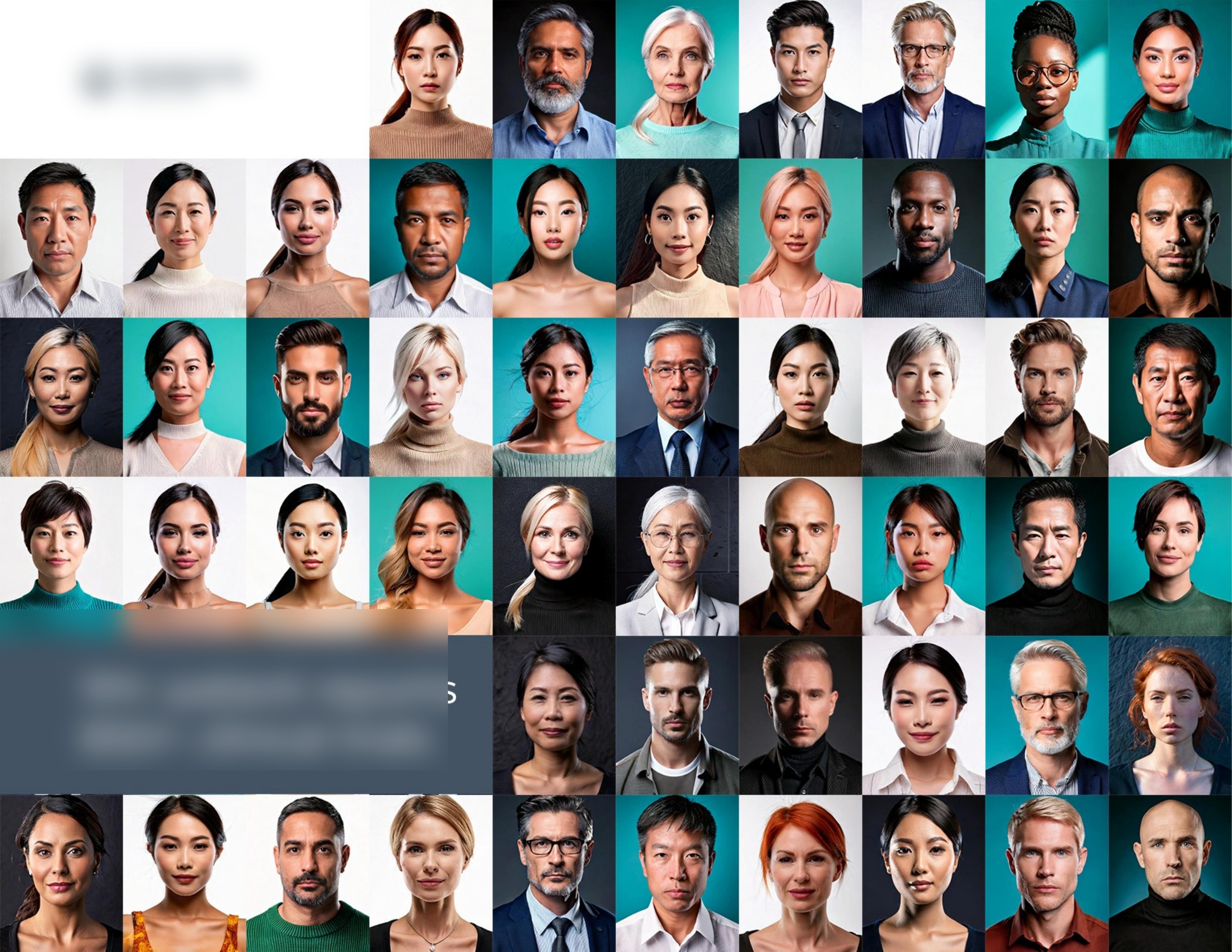 A mosaic of patient portraits from the deck's proof-point slide